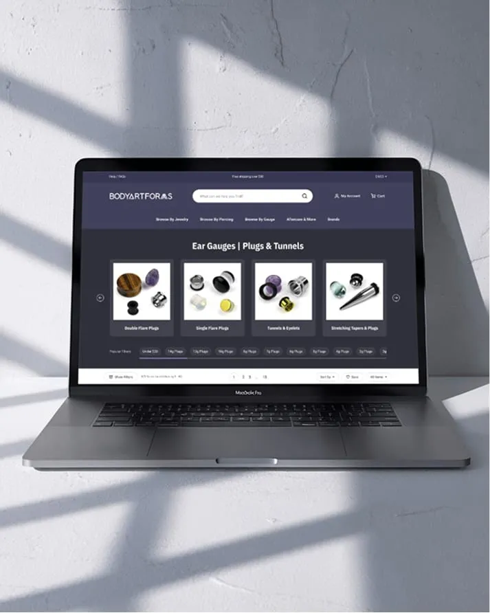 Bodyartforms Ecommerce Website Redesign on Desktop