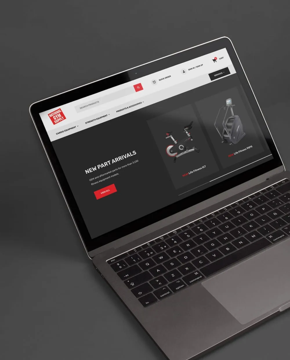 National Gym Supply E-Commerce Homepage Design