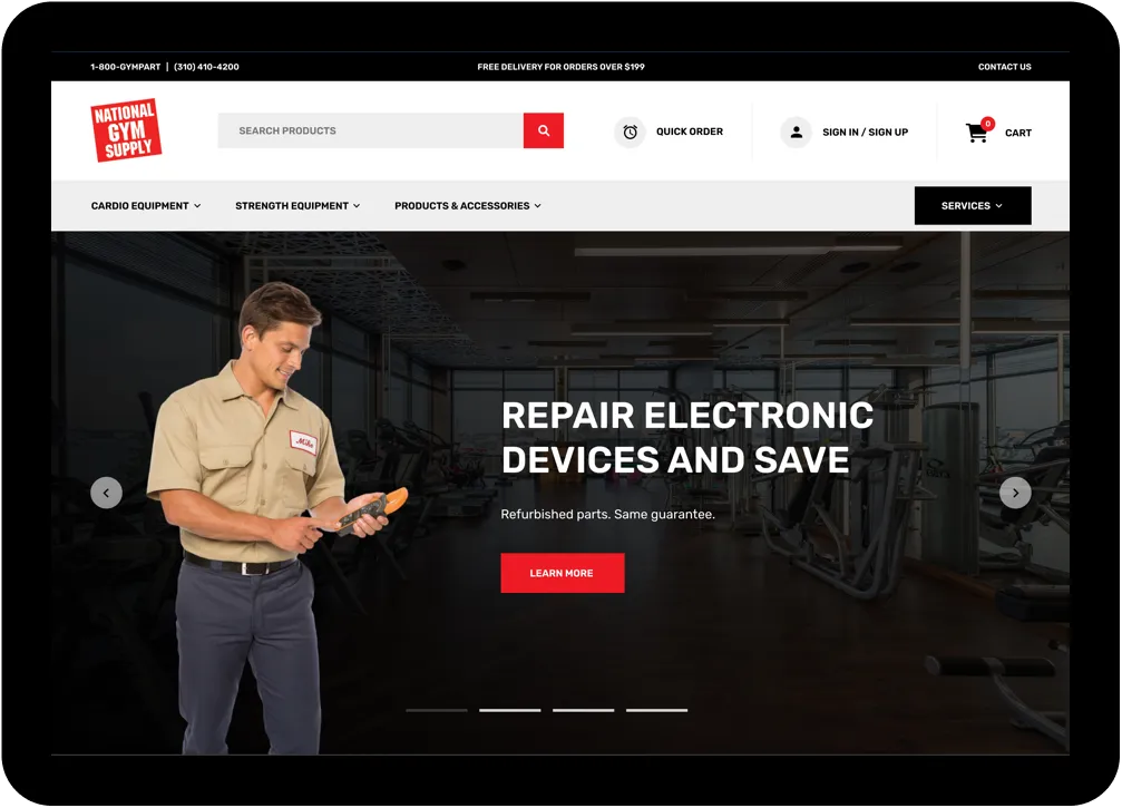 National Gym Supply E-Commerce Website Redesign